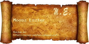 Moosz Eszter névjegykártya